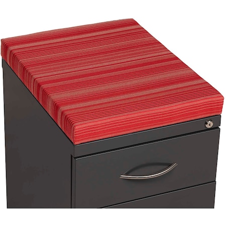 Interion By Global Industrial Interion 2 Drawer Box/File Pedestal, Charcoal with Red Cushion Top 695609